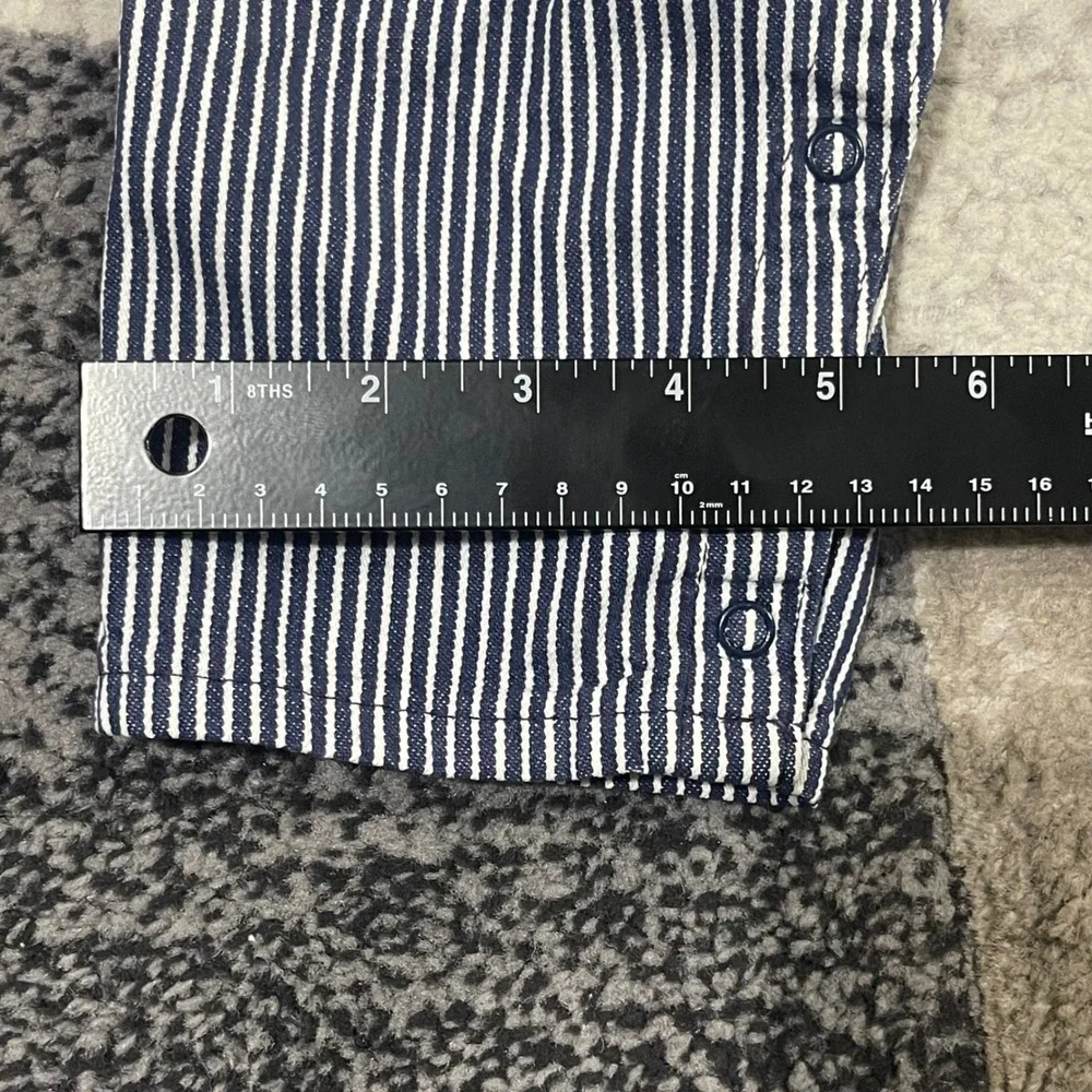 Vintage OshKosh B'gosh Vesbak Overalls Kids 24M Blue Hickory Stripe USA Made